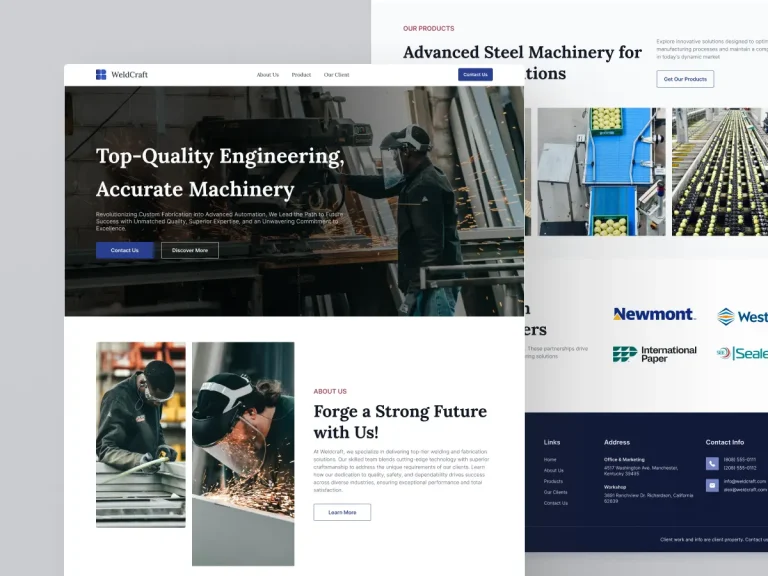 WeldCraft: Modern & professional landing page for leading welding company