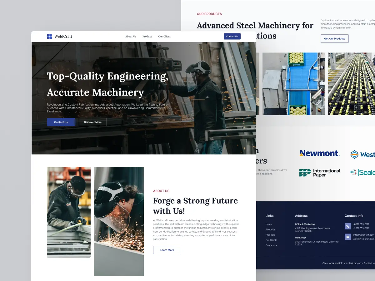 WeldCraft: Modern & professional landing page for leading welding company